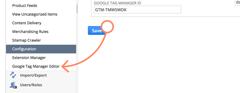 NetSuite LiveChat: Choose Google Tag Manager editor