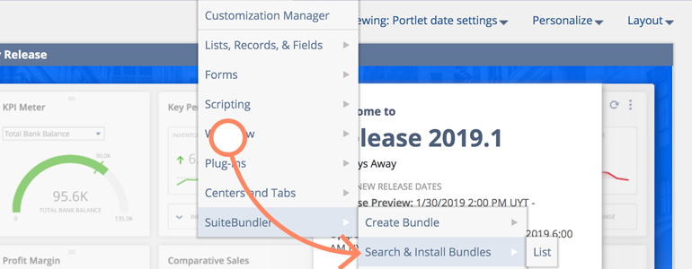 NetSuite LiveChat: Click on Search & Install Bundles
