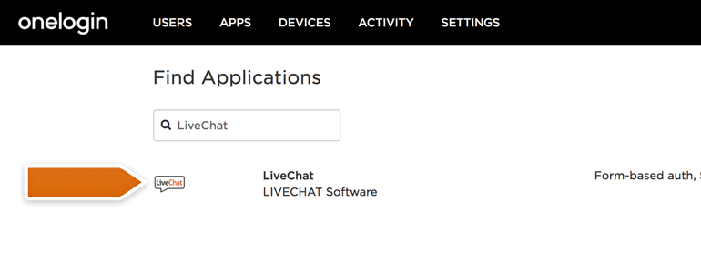 Choose LiveChat from the list of available applications