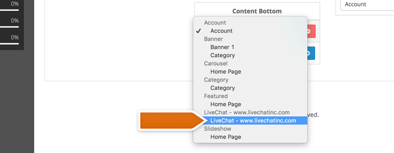 Choose LiveChat from the list of available modules