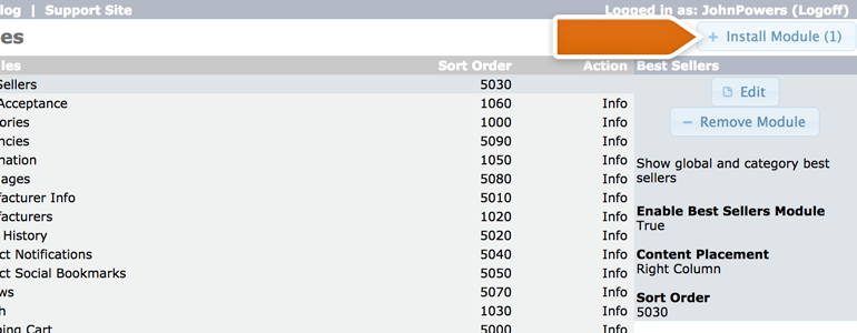 To continue the installation process, click on Install Module