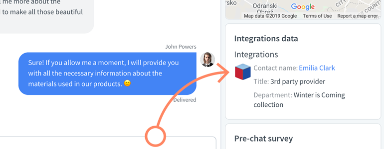 Check out the customer’s profile at the right side of the application