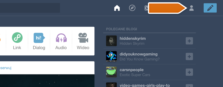 Tumblr chat: go to your account&rsquo;s settings