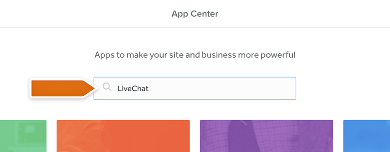 Use search tool to look for LiveChat