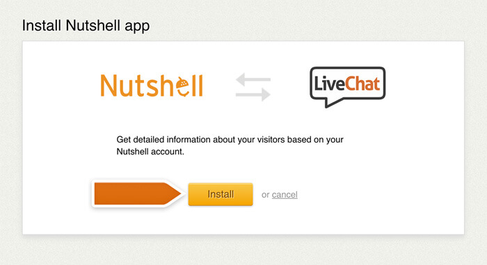 Installing the Nutshell integration in LiveChat