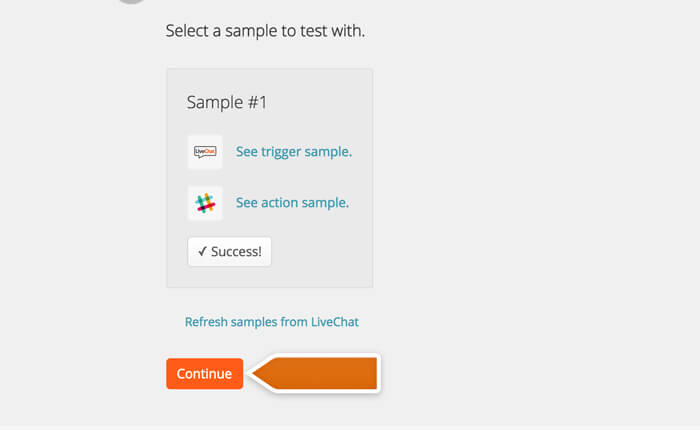 Finishing the test in Zapier