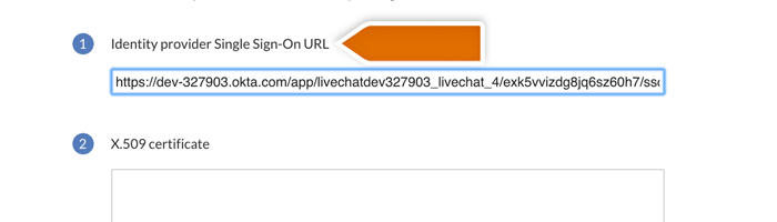 providing identity provider url in LiveChat