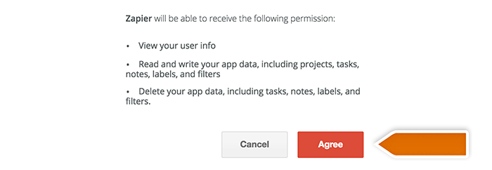 Integration with Todoist: Granting the access
