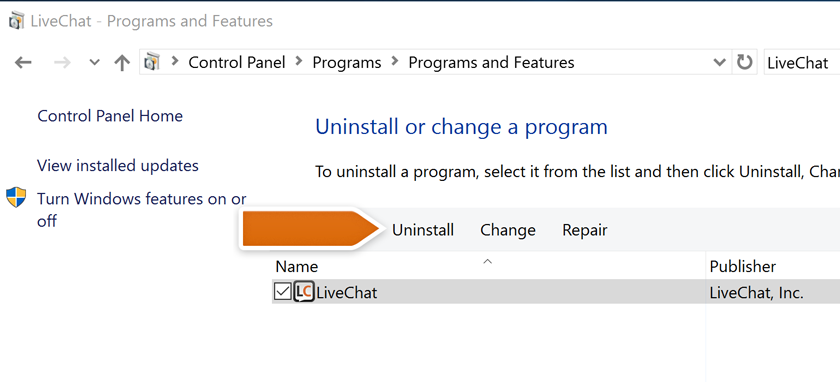 Finding LiveChat in Programs