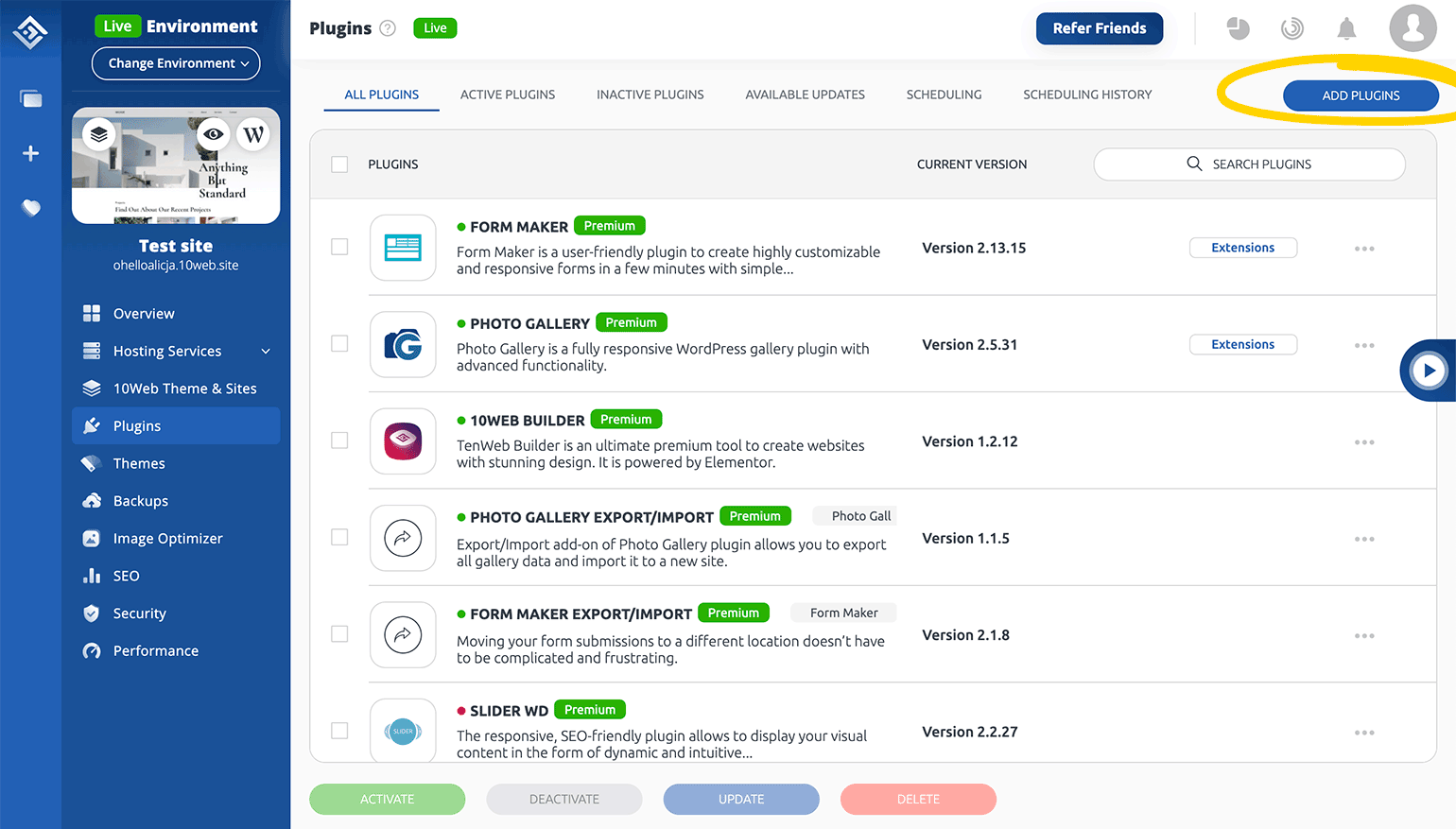 Add a new LiveChat plugin in 10Web