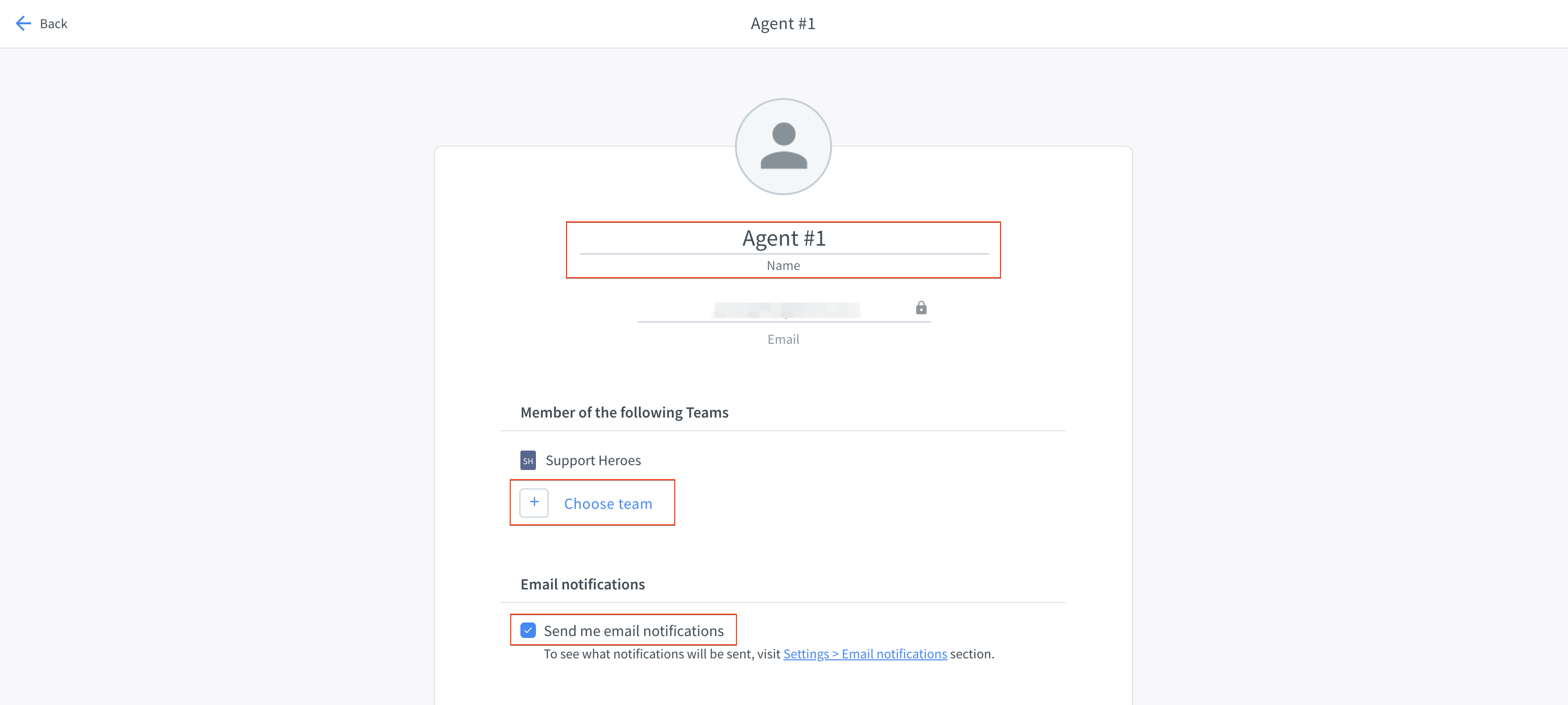 Agent settings in the HelpDesk app