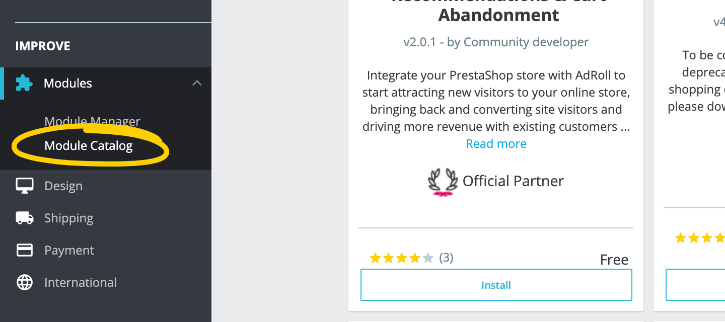 Module Catalog in PrestaShop