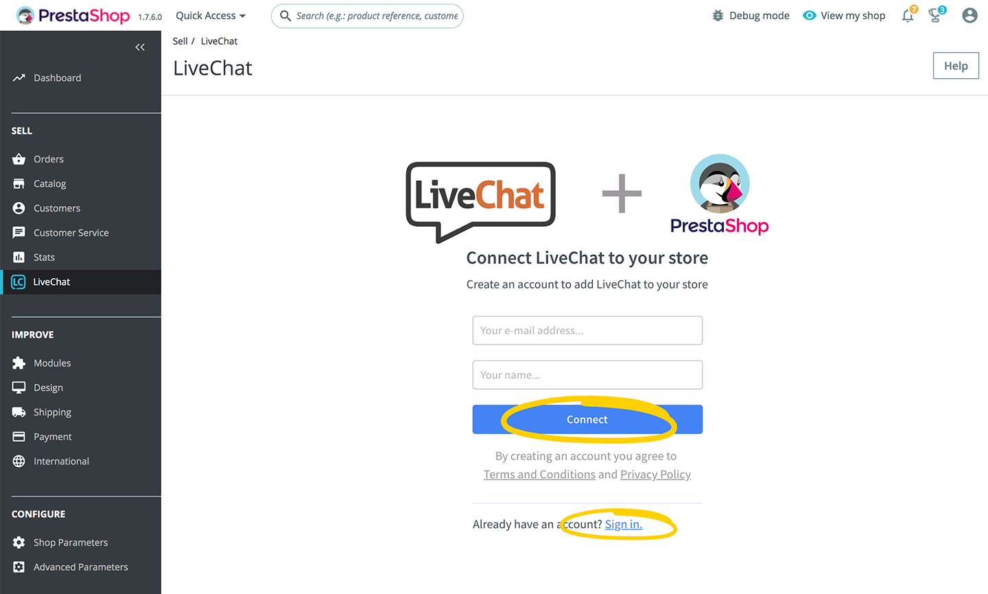 Connect LiveChat to your PrestaShop