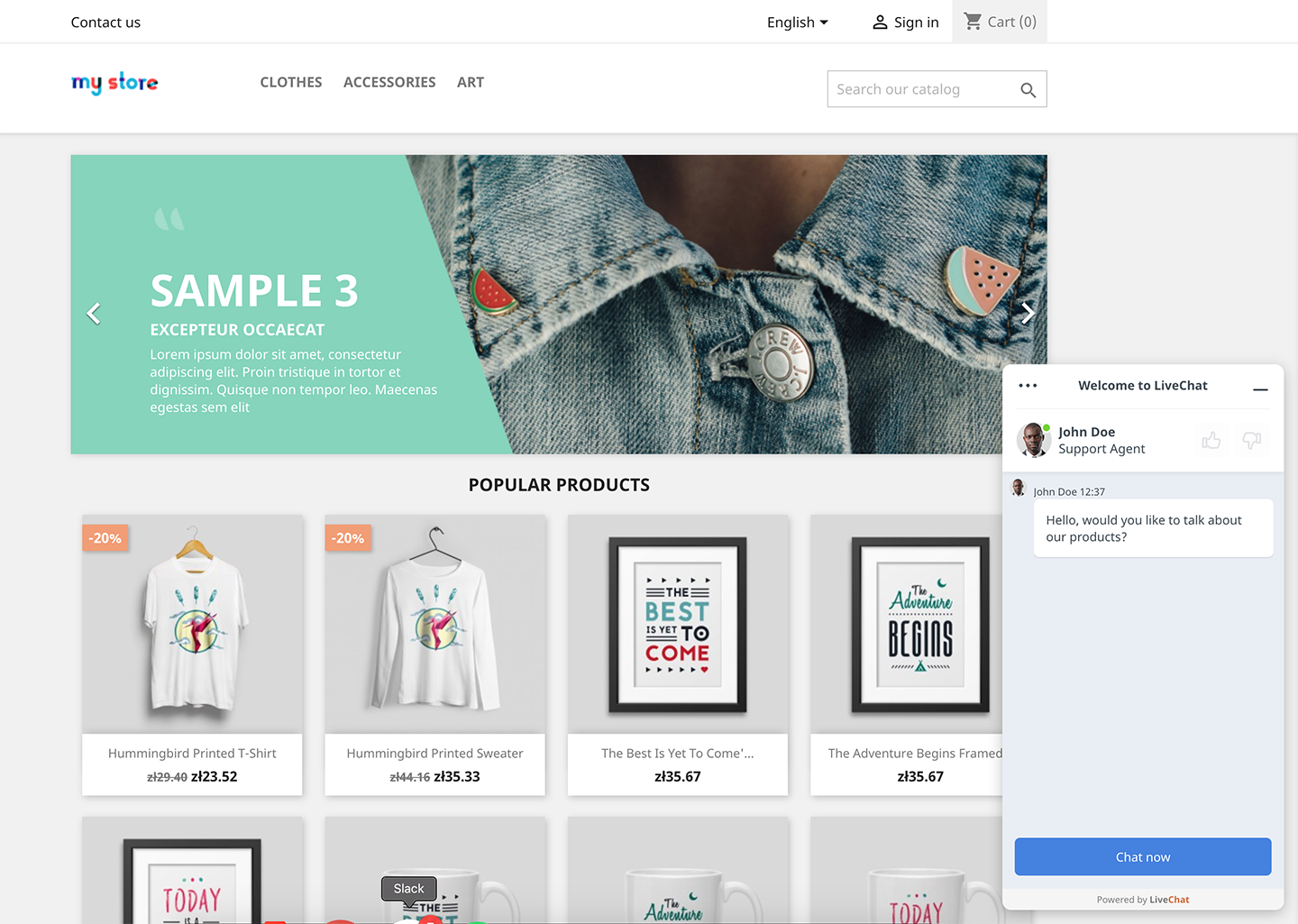 LiveChat on a PrestaShop store
