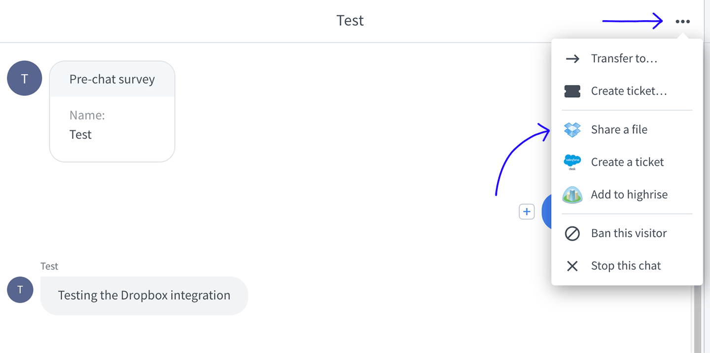 sending a file via dropbox