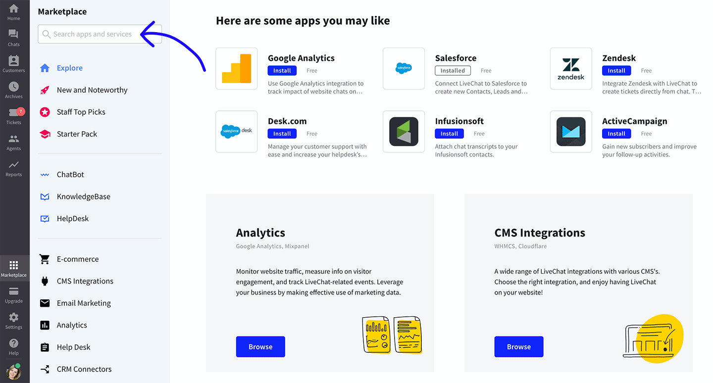 Search for app in Marketplace