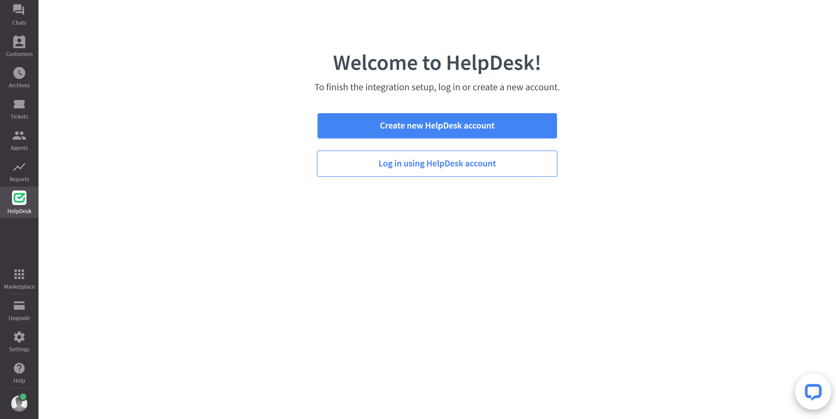 Log in to HelpDesk or create account