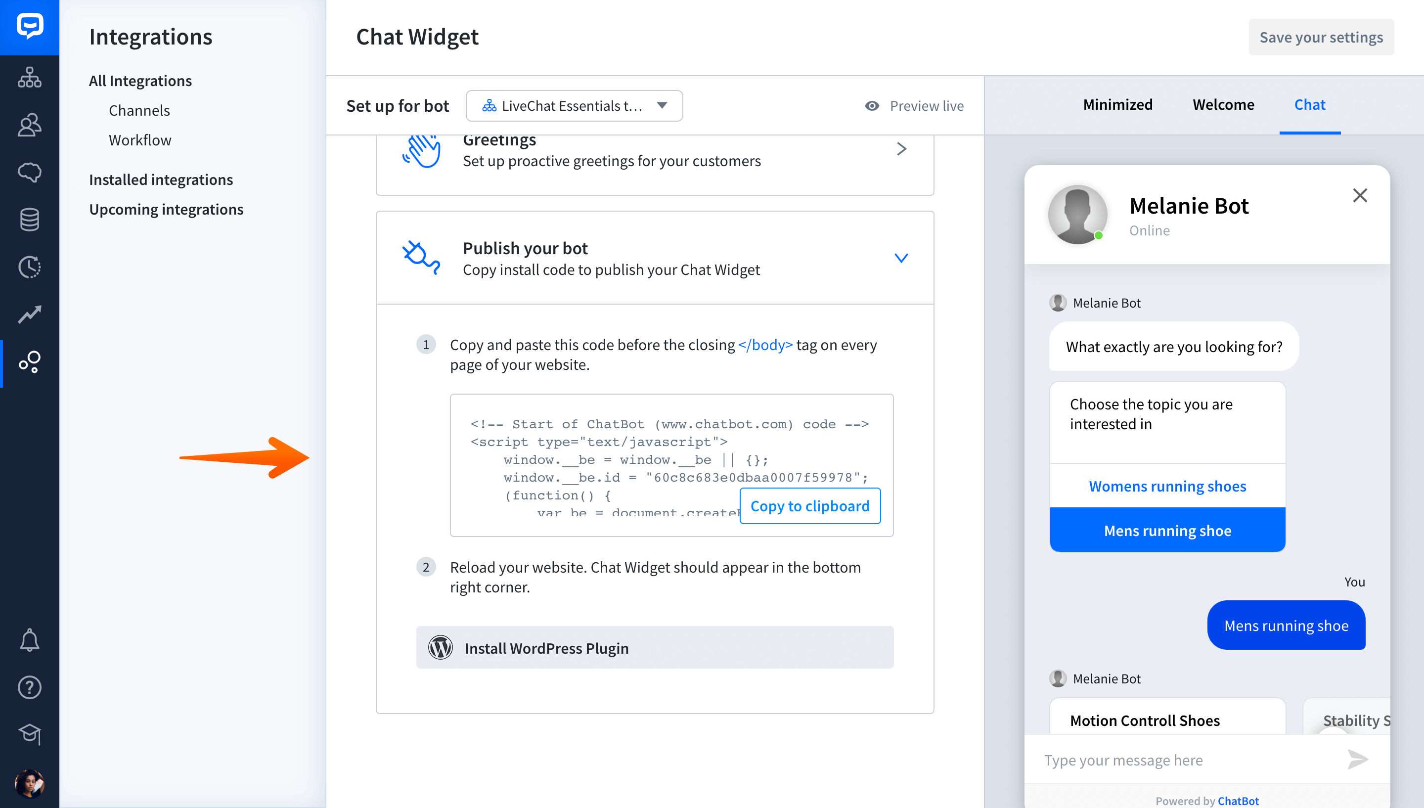 how to instal chatbot