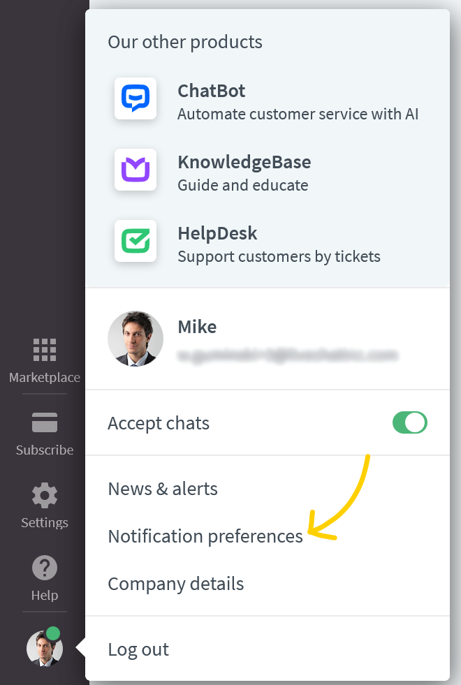 Notification preferences