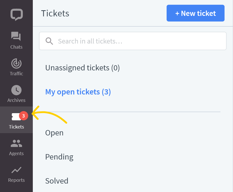 Tickets section