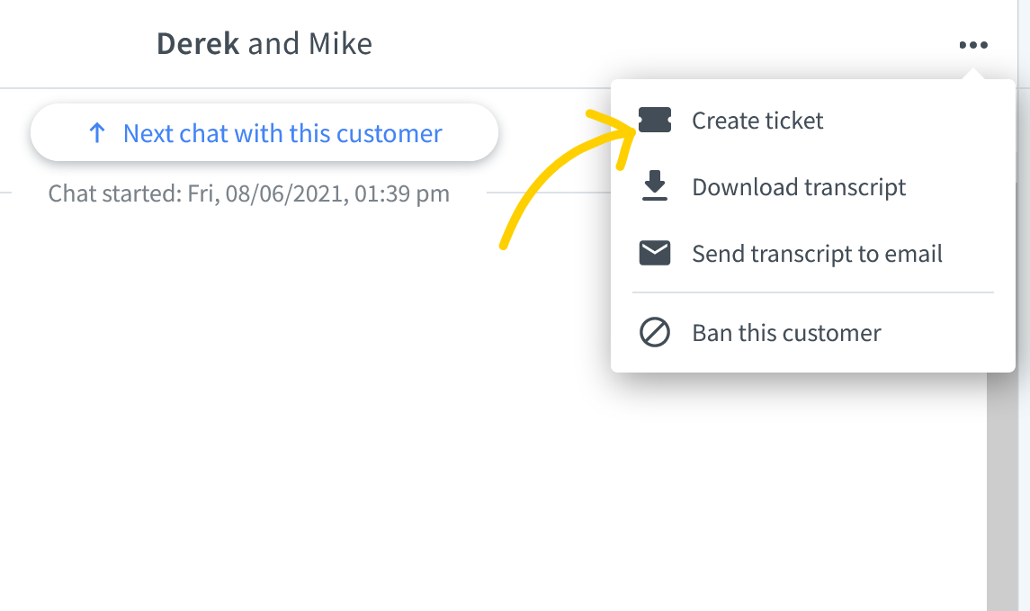 Create a ticket in Archives