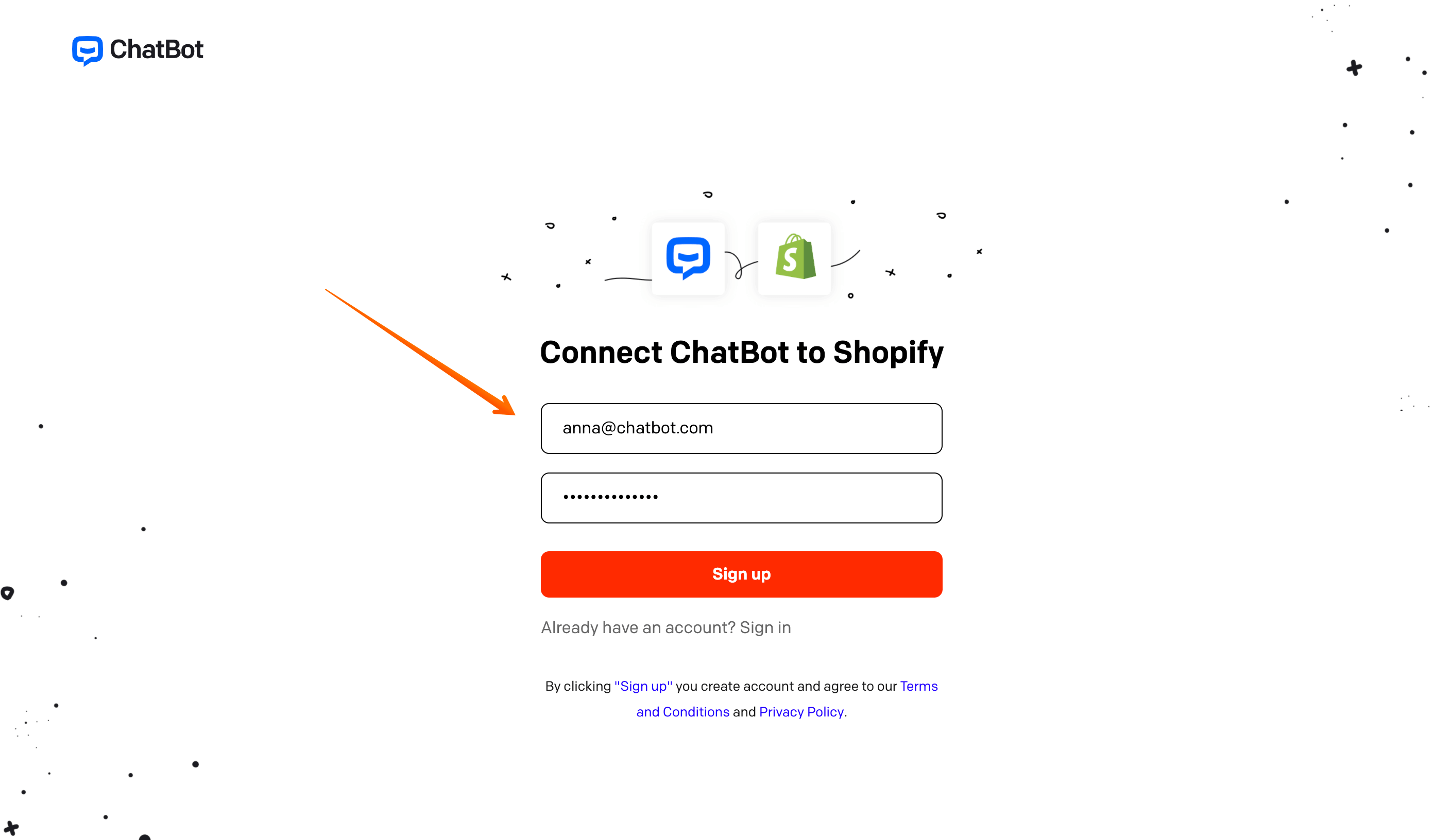 chatbot and shopify installation process