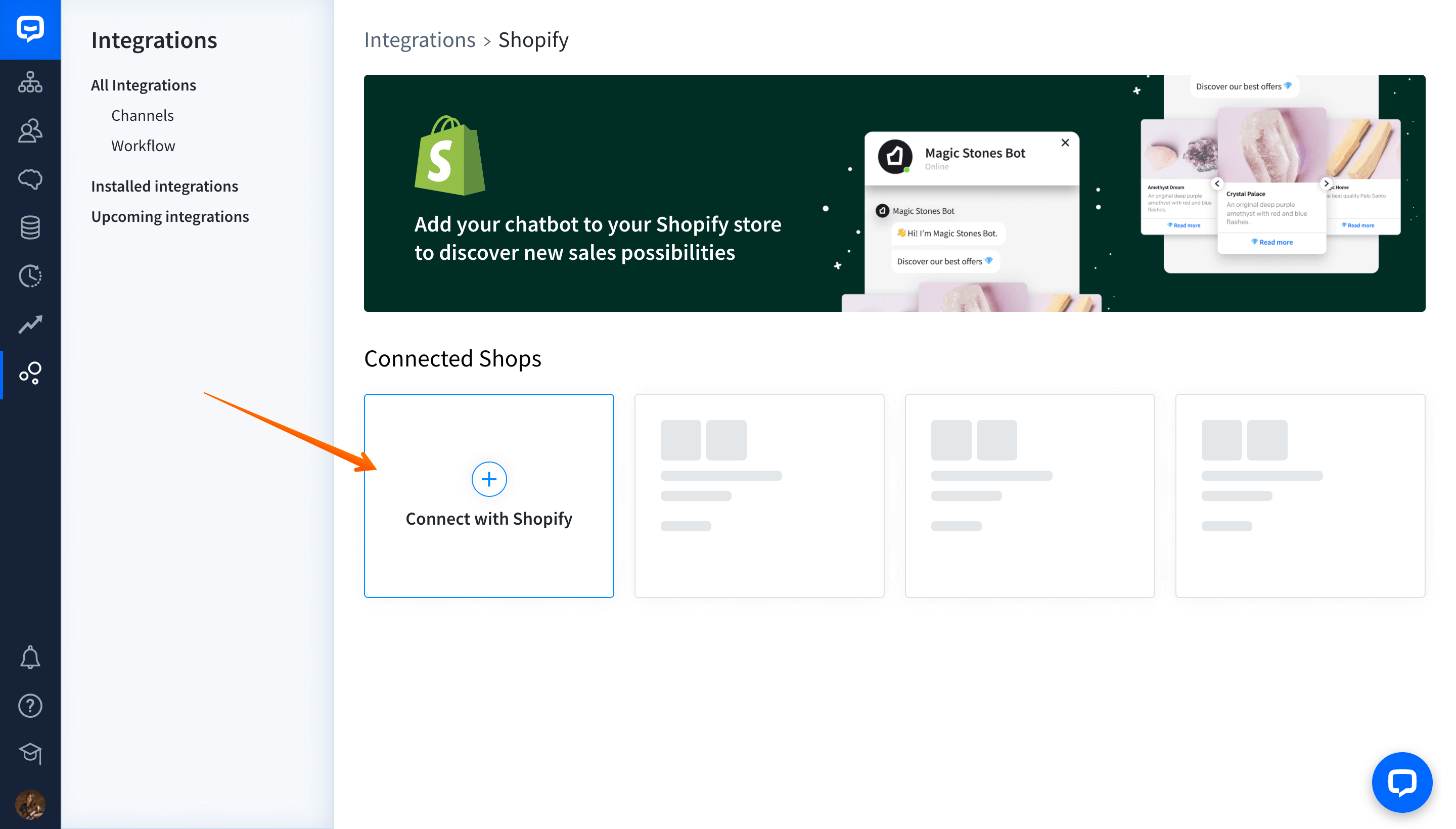 chatbot and shopify installation process