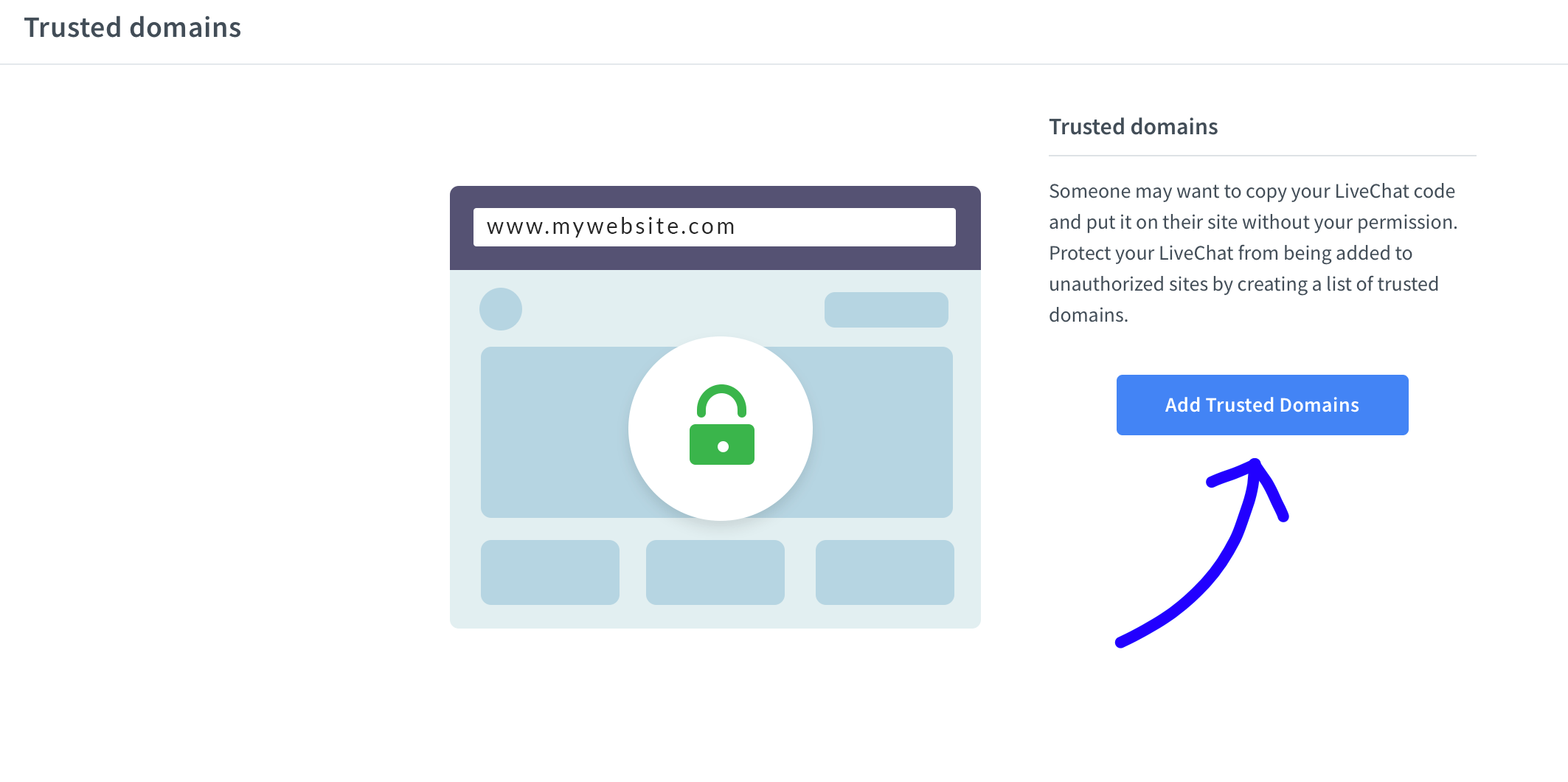 Accessing trusted domains section