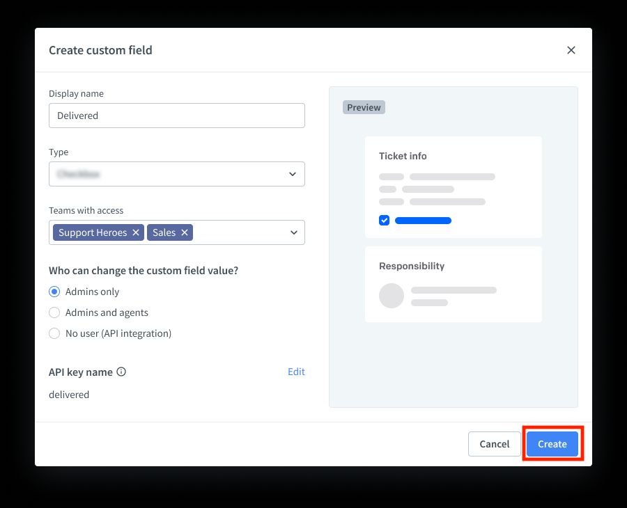 Example of a ready custom field.