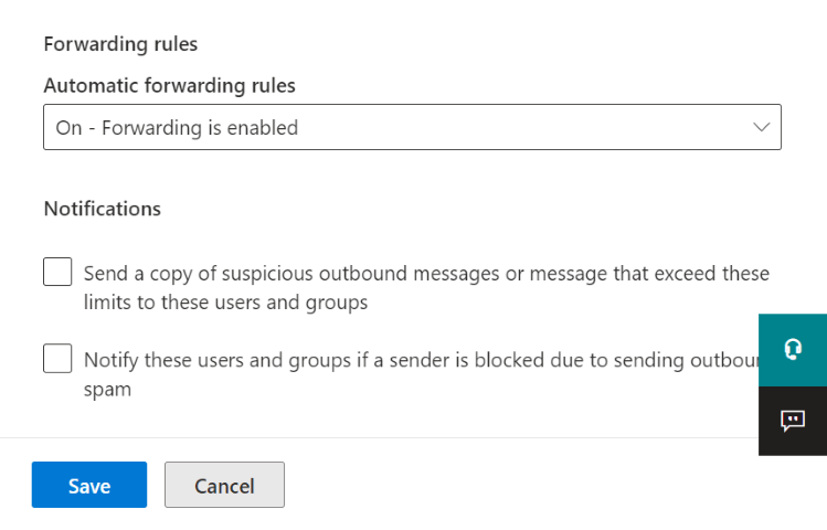 Forwarding rules are on in Microsoft 365. 