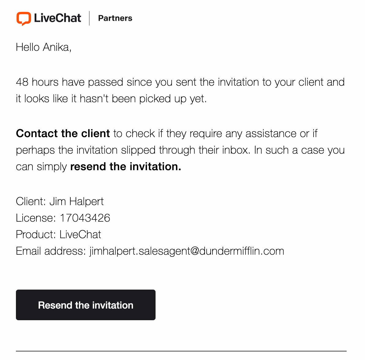 License notifications