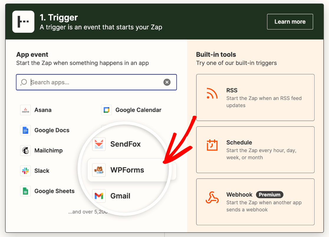 WPForms in Zapier