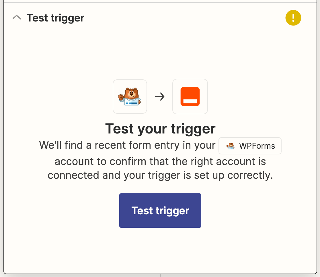 Testing WPForms trigger in Zapier