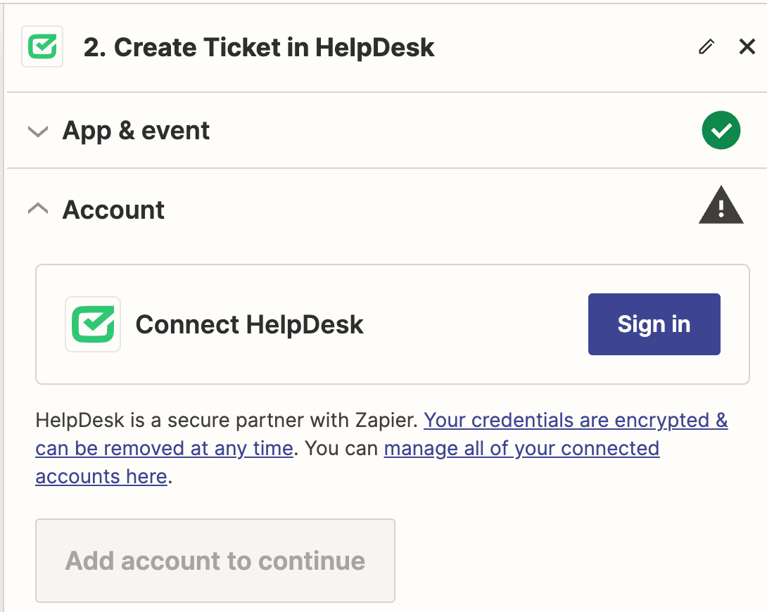 Connecting HelpDesk with Zapier