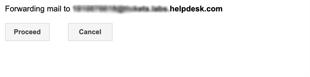 Forwarding verification in the Gmail/Google Workspace.
