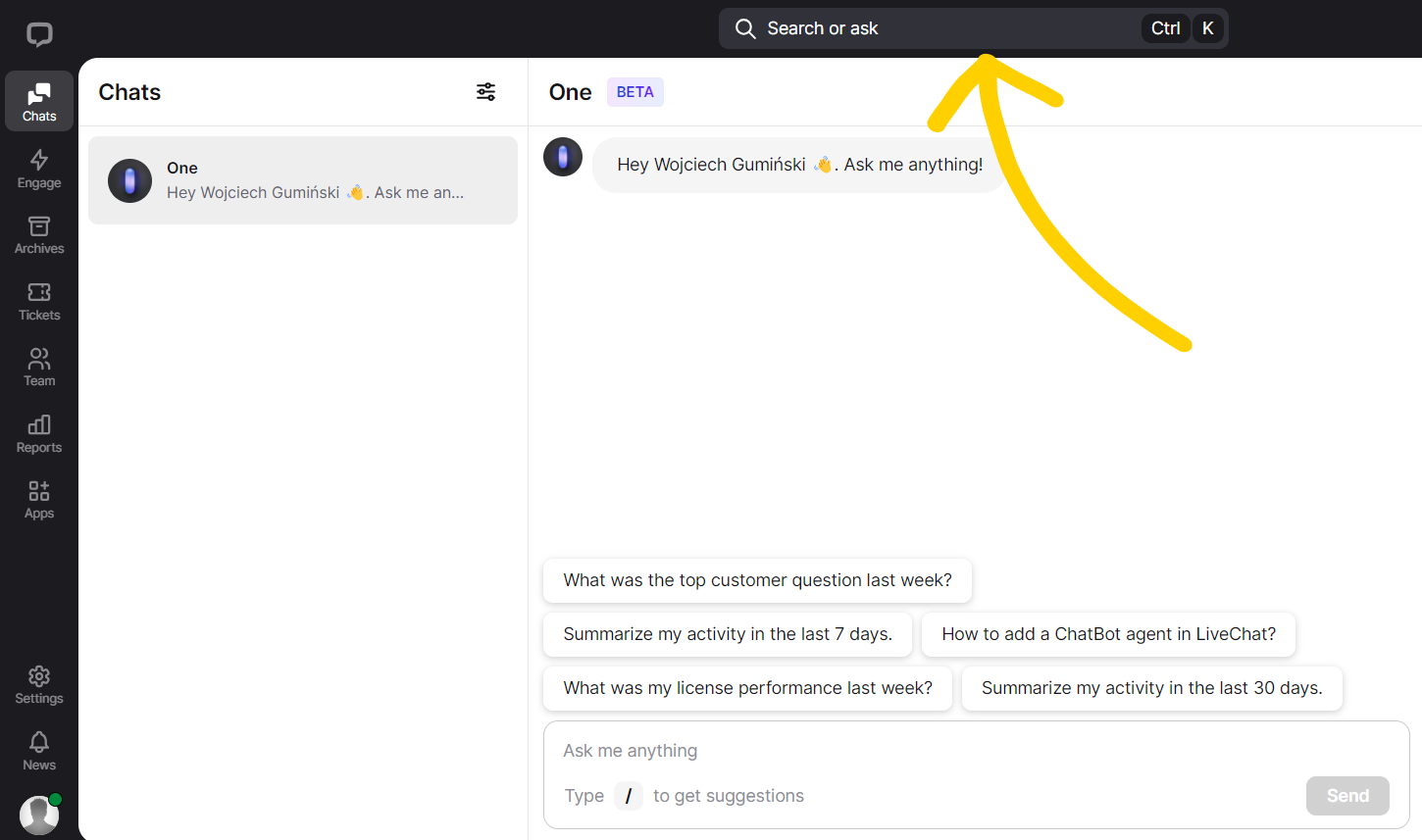 Search Bar Location