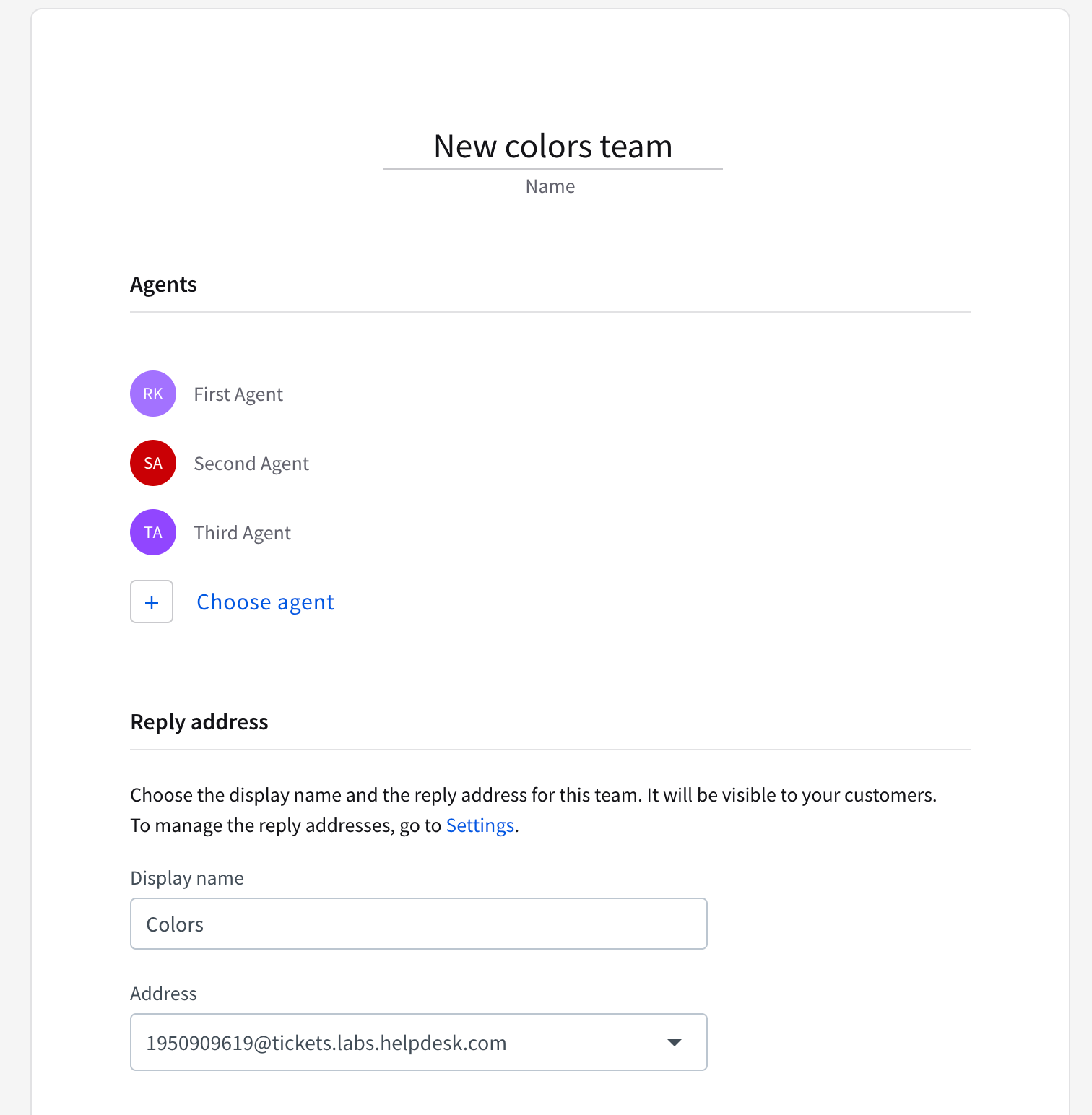 Adding new team in the HelpDesk app.