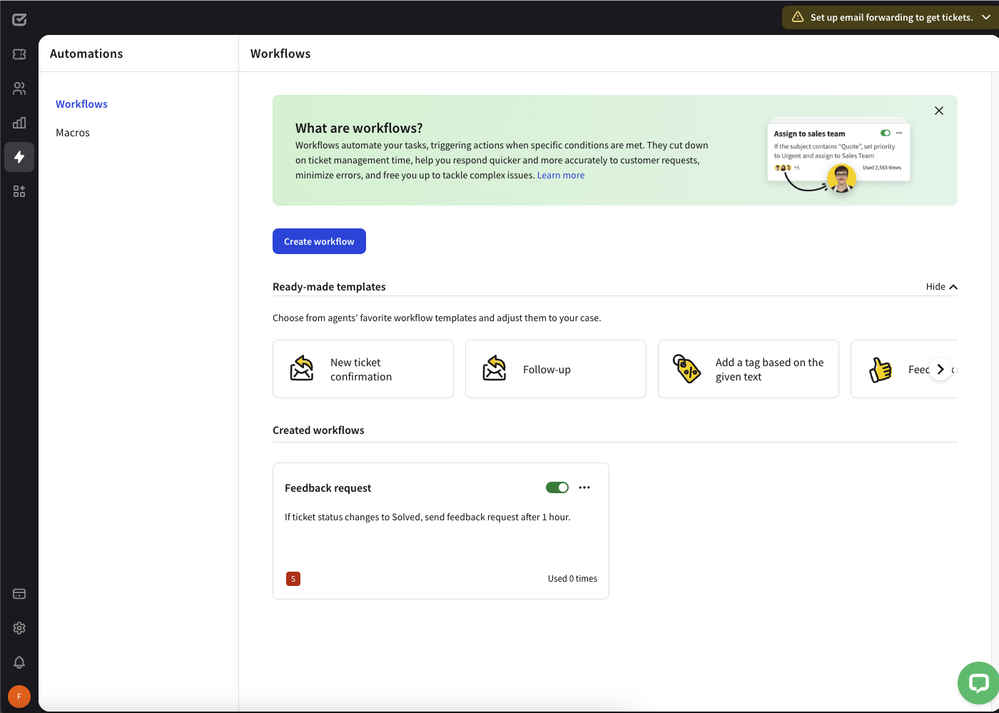 Automations in HelpDesk. 