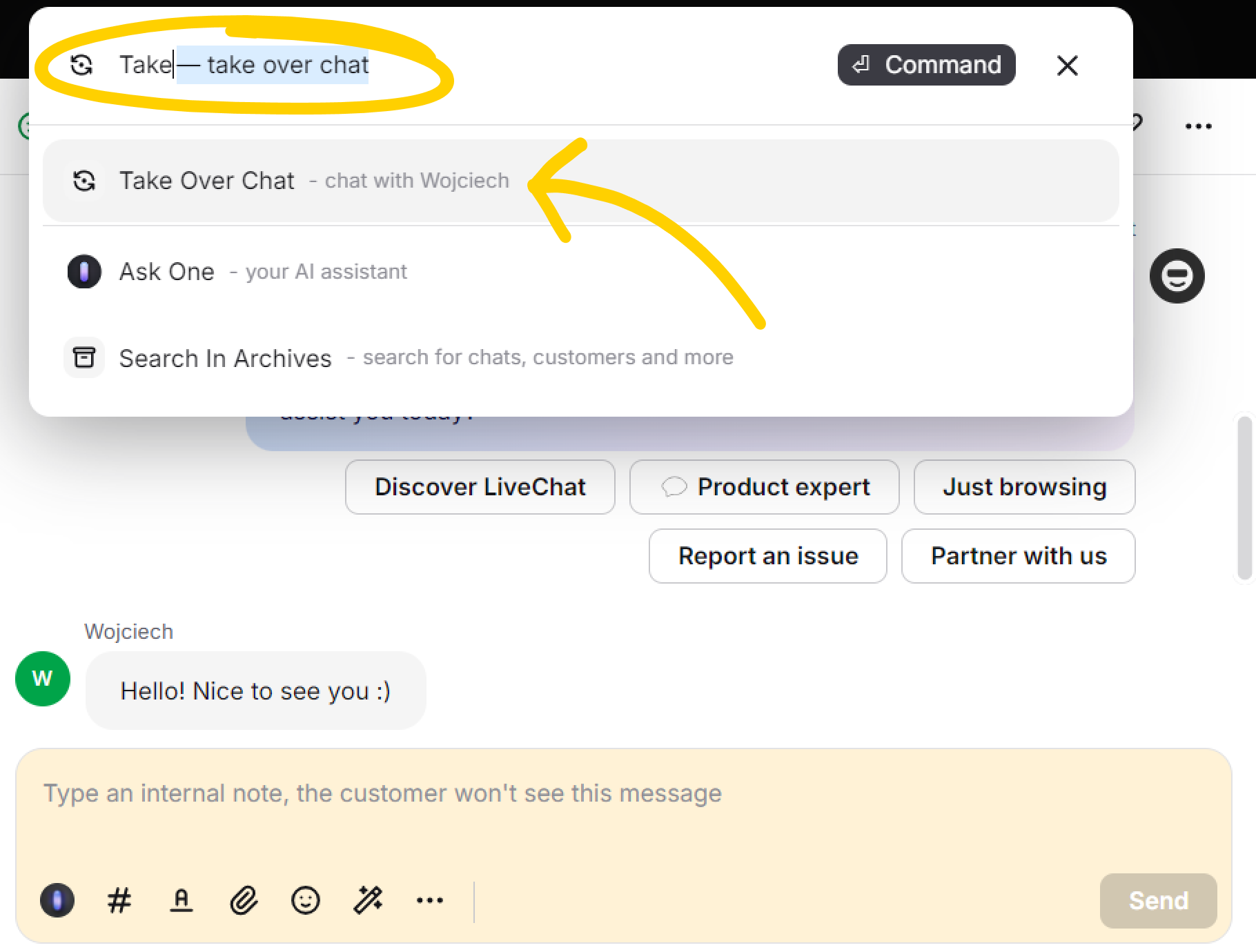 How to search for an action