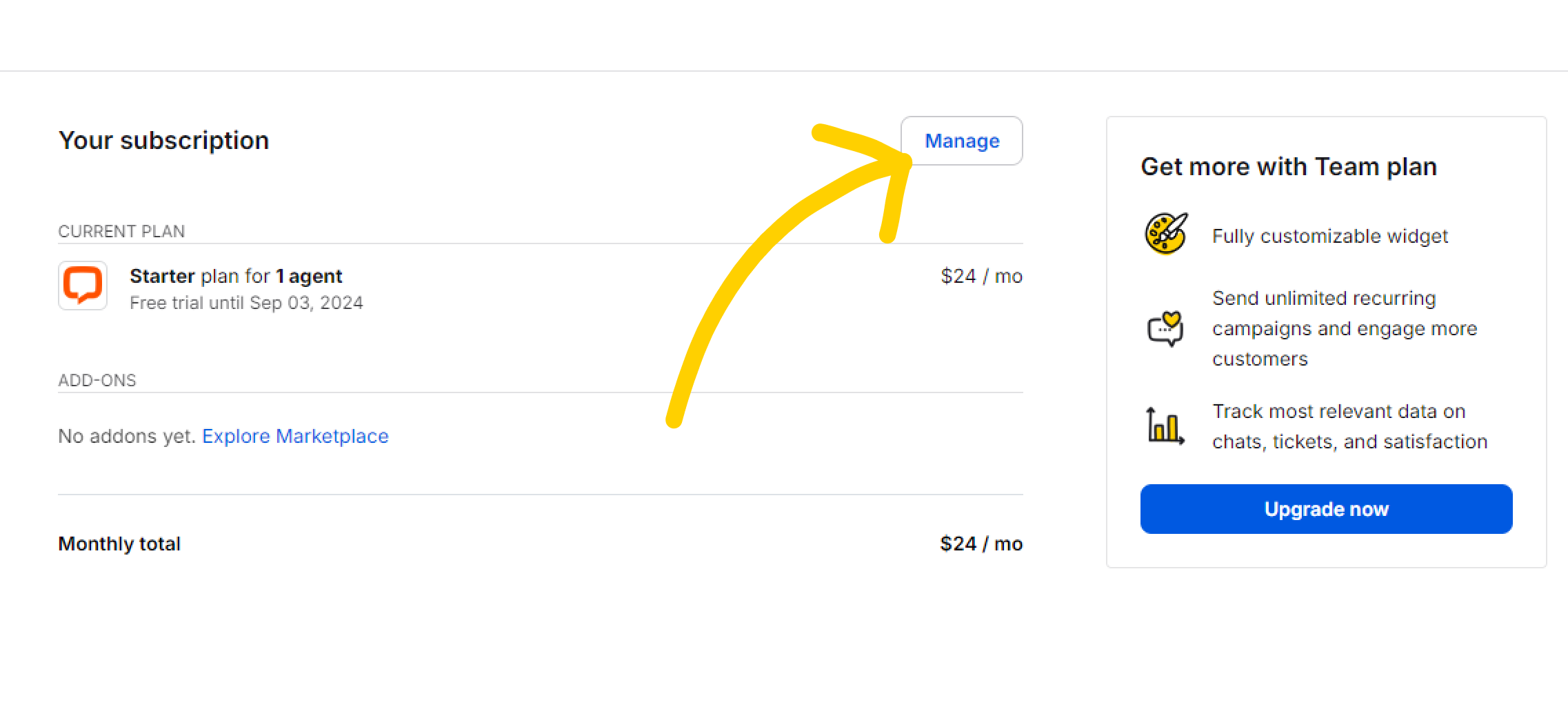 How to manage your LiveChat subscription settings