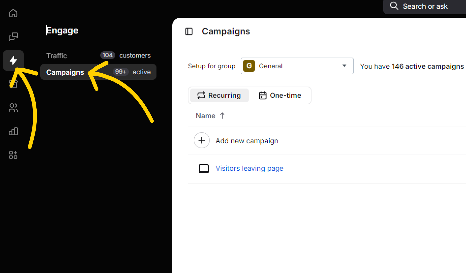 Campaigns settings