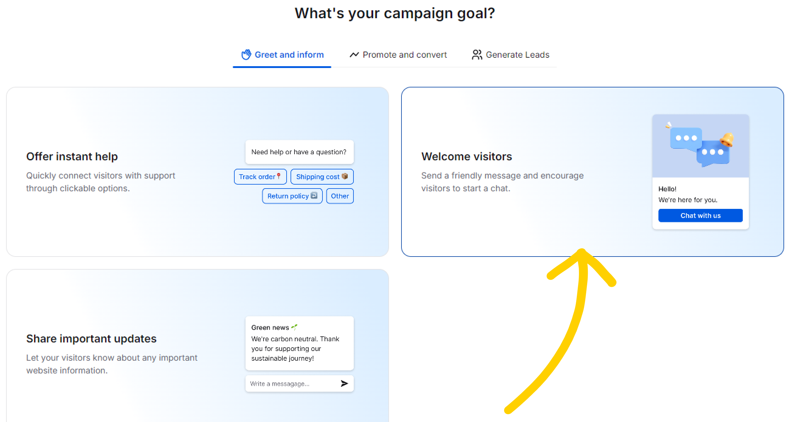 Pick one of the campaign templates