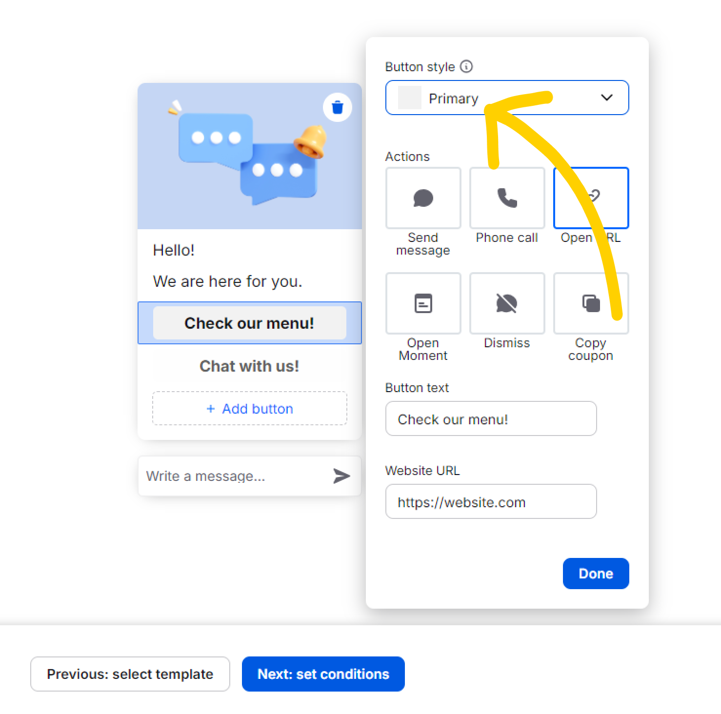 Pick button style for your campaign