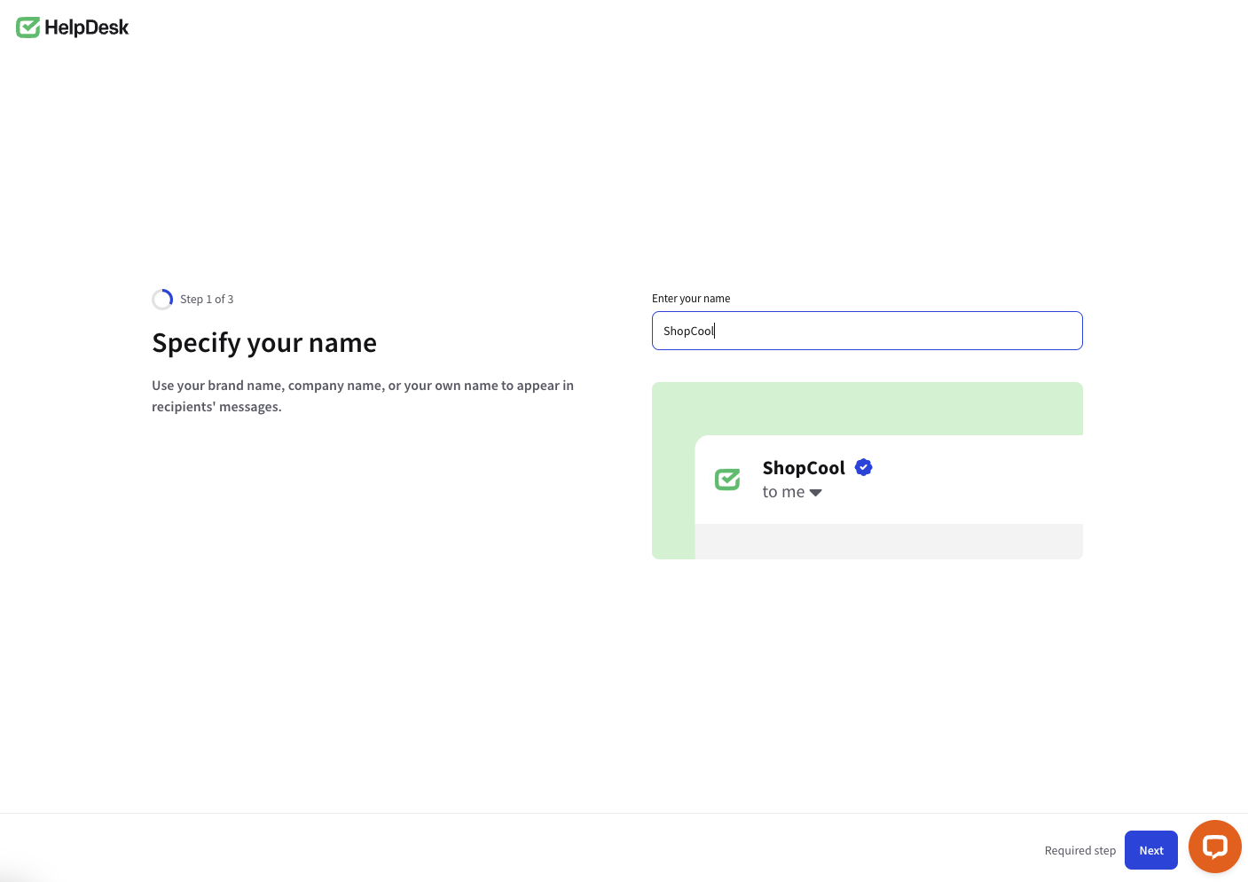 Logging in or signing up for HelpDesk – onboarding steps.