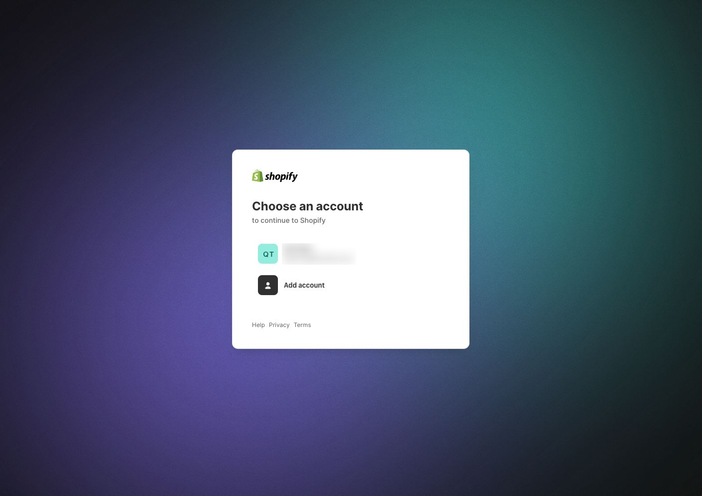 Choosing the account to install the HelpDesk Ticketing System app.