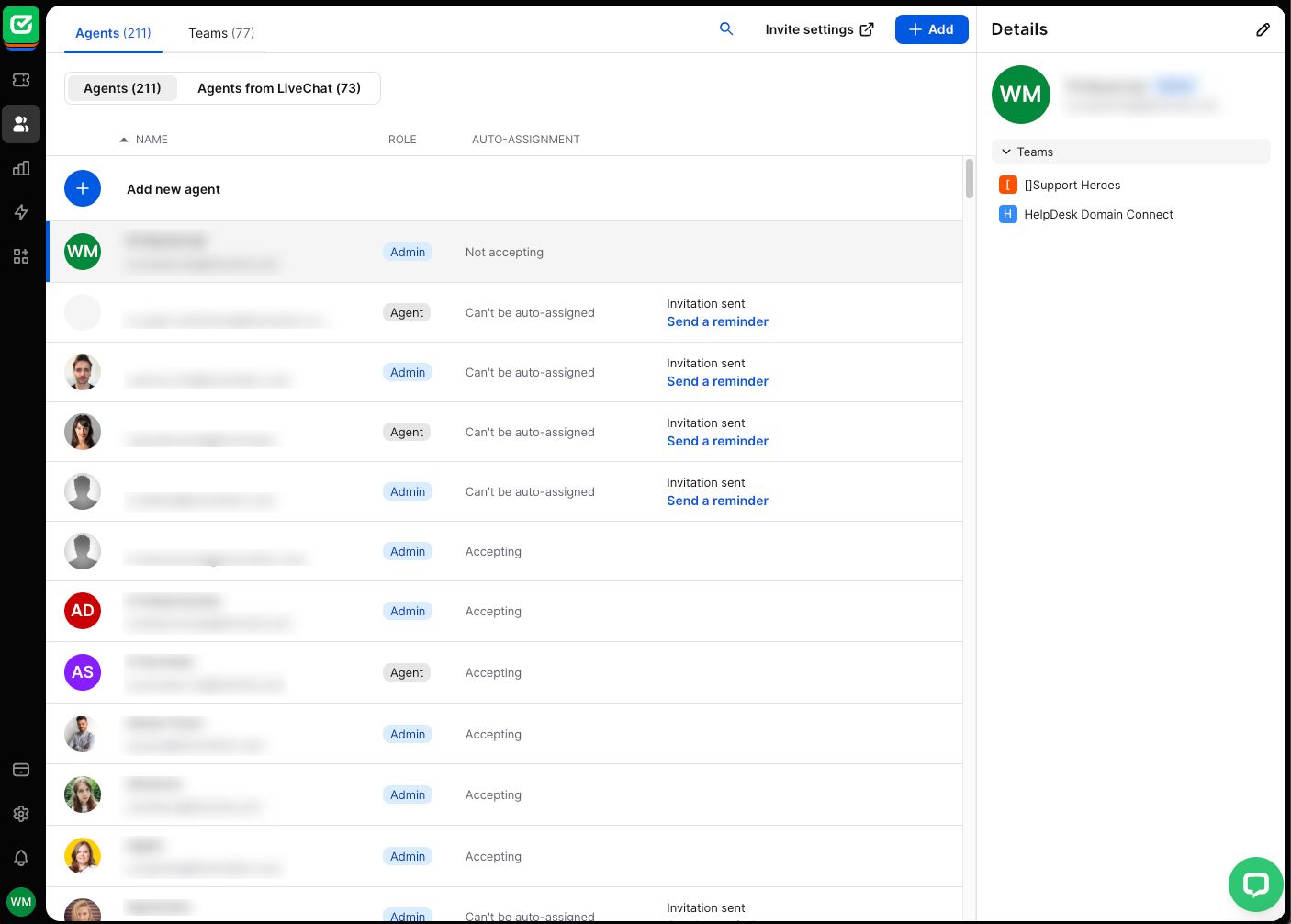 Agents from LiveChat to add in HelpDesk.
