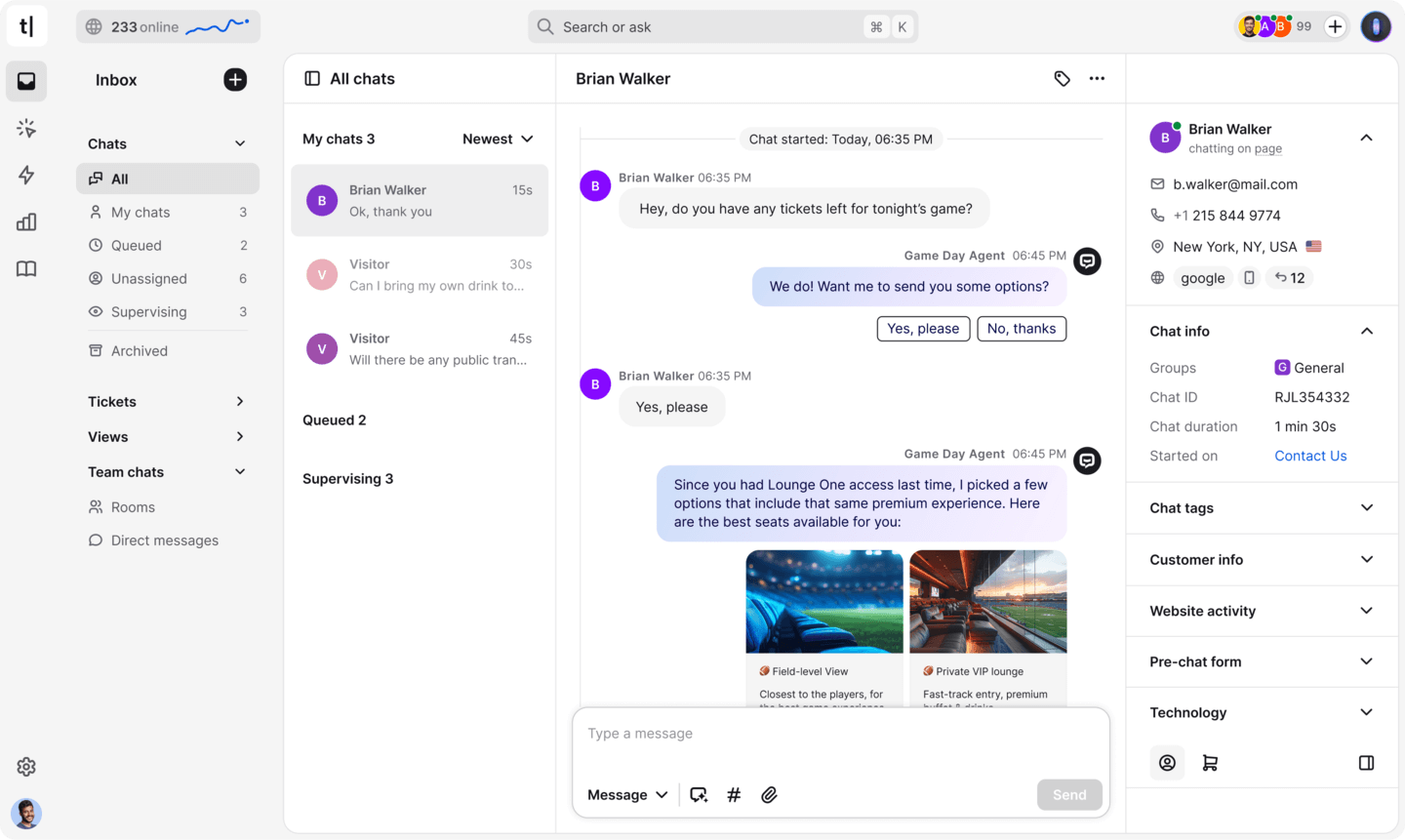 text app chats section view