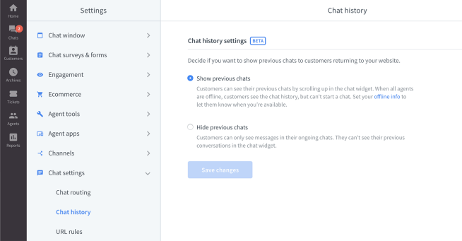 Chat history explained - LiveChat Help Center