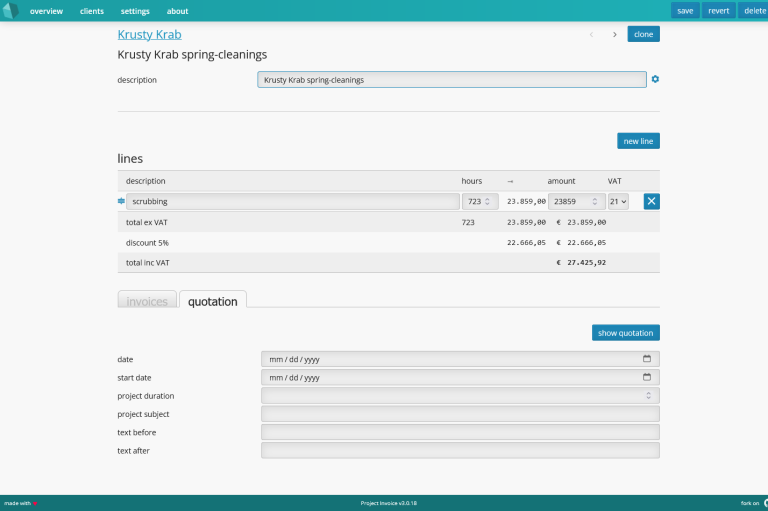project invoice 2