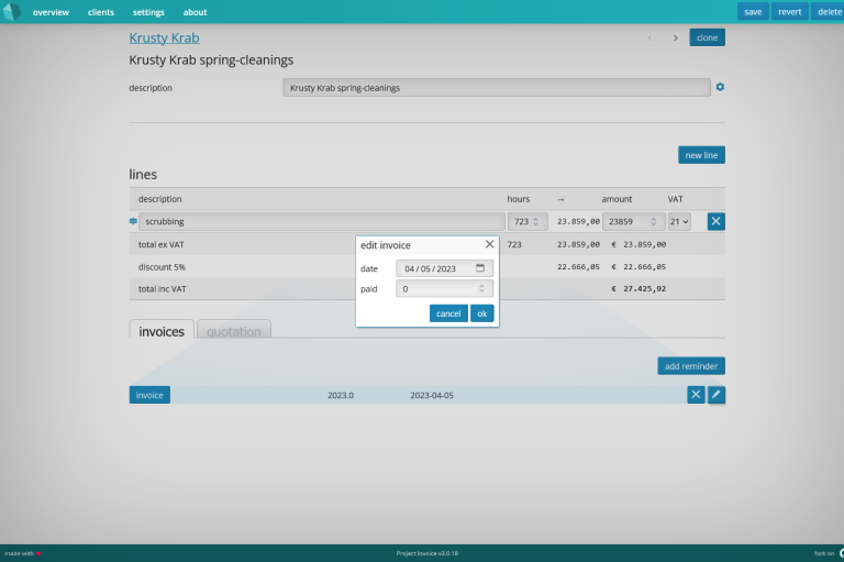 project invoice 3